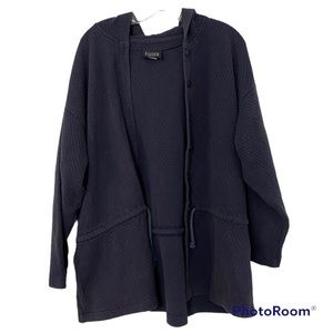 EILEEN FISHER Button Up Tie Jacket M